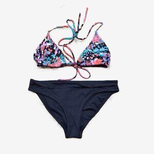 Shoshanna Bikini Top + L*Space Cutout Bottoms Set Small Designer Swimwear